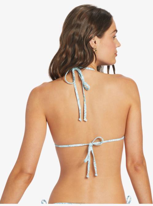 X4FH866 tourmaline pretty paisley Seaside Tropics Smock Tiki Tri Bikini Top Women Roxy | Bikini Tops