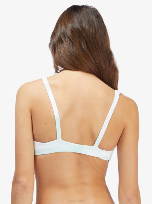 X4FH881 brook green palm tree dreams Palm Tree Dreams Reversible Elongated Triangle Bikini Top Women Roxy | Bikini Tops