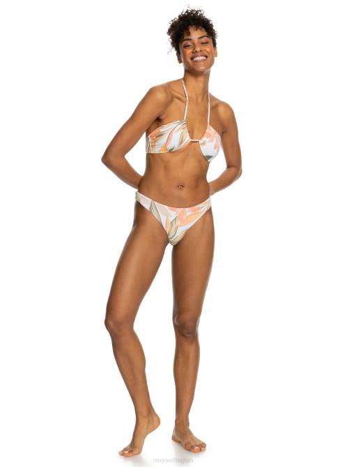 X4FH887 bright white subtly salty flat Printed Beach Classics Triangle Bikini Top Women Roxy | Bikini Tops