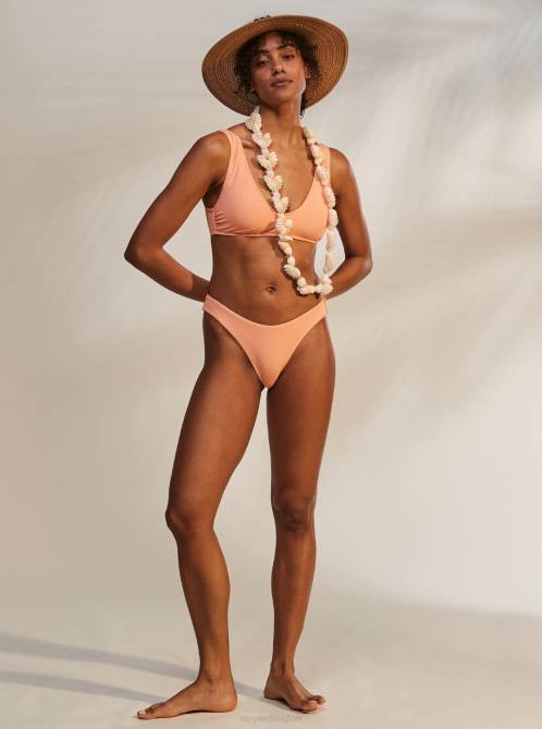 X4FH895 papaya punch Beach Classics Elongated Triangle Bikini Top Women Roxy | Bikini Tops
