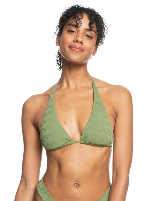 X4FH903 loden green Current Coolness Elongated Triangle Bikini Top Women Roxy | Bikini Tops