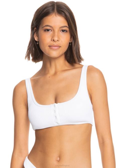 X4FH920 bright white Love Bralette Bikini Top Women Roxy | Bikini Tops