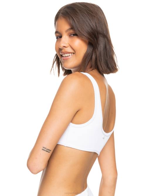 X4FH920 bright white Love Bralette Bikini Top Women Roxy | Bikini Tops