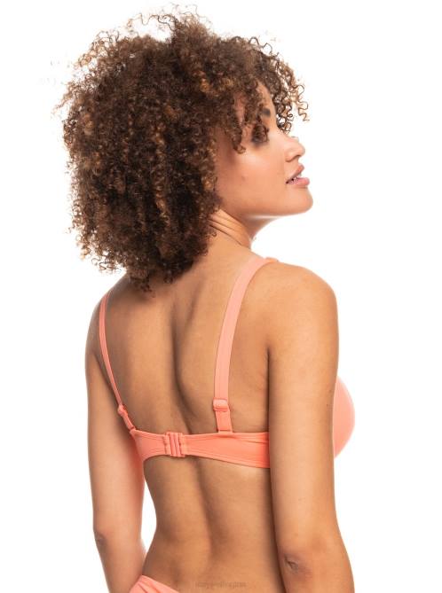 X4FH939 fusion coral Beach Classics Underwired D-Cup Bikini Top Women Roxy | Bikini Tops