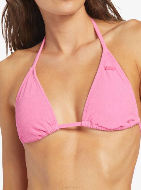 X4FH974 shocking pink Hawaiian Heat Elongated Triangle Bikini Top Women Roxy | Bikini Tops