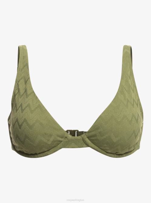 X4FH990 loden green Current Coolness D-Cup Underwired Bikini Top Women Roxy | Bikini Tops