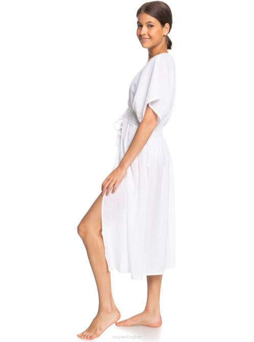 X4FH1054 bright white Summer Story Beach Kimono Dress Women Roxy | Cover Ups