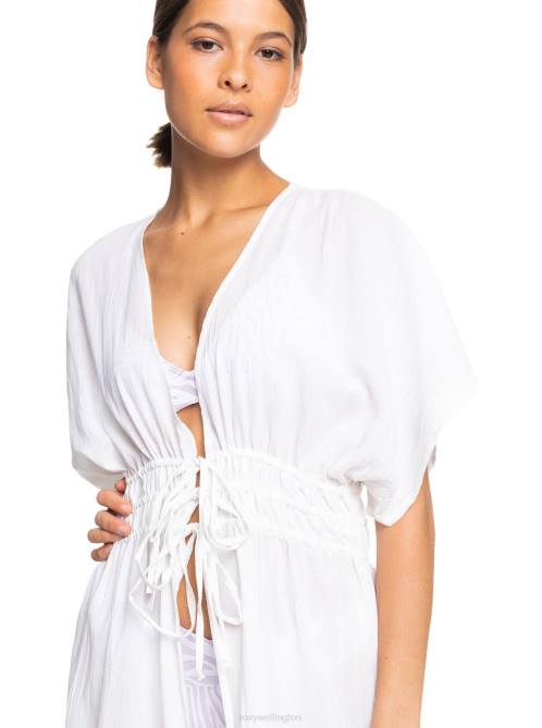 X4FH1054 bright white Summer Story Beach Kimono Dress Women Roxy | Cover Ups