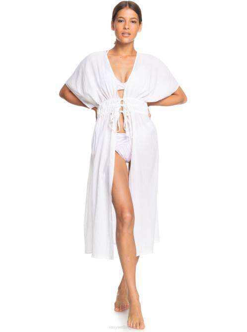 X4FH1054 bright white Summer Story Beach Kimono Dress Women Roxy | Cover Ups