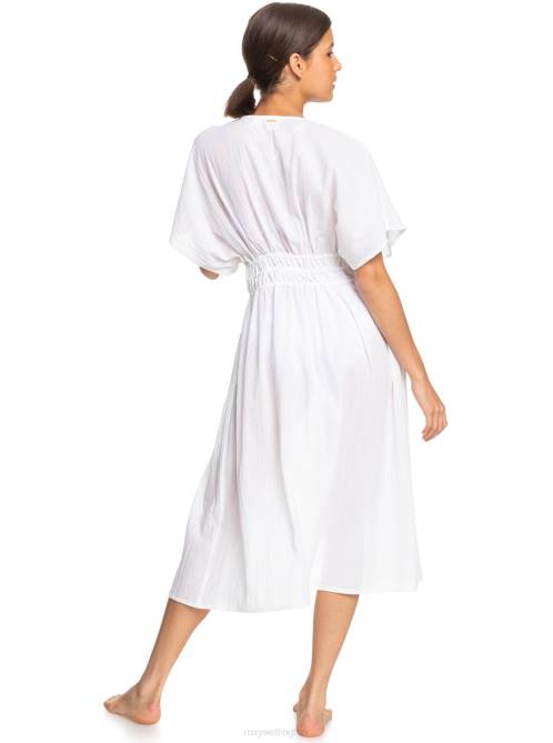 X4FH1054 bright white Summer Story Beach Kimono Dress Women Roxy | Cover Ups