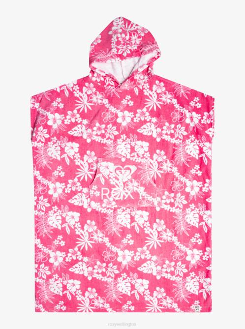 X4FH650 shocking pink hello aloha Stay Magical Printed Poncho Changing Towel Women Roxy | Cover Ups