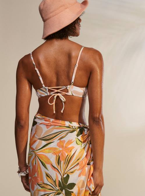 X4FH819 bright white subtly salty mult Cool And Lovely Sarong Women Roxy | Cover Ups