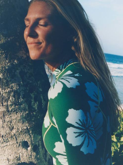 X4FH702 digi high floral verdant green Digi High Long Sleeve One-Piece Swimsuit Women Roxy | One Pieces