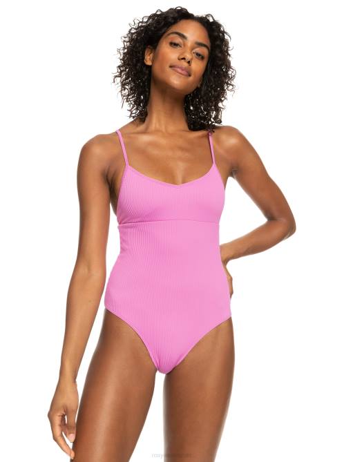 X4FH835 cyclamen Active Rib One Piece Swimsuit Women Roxy | One Pieces